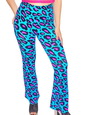 Blue Leopard Bell Bottoms