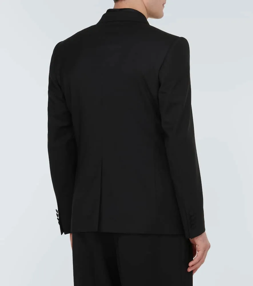 Dolce&Gabbana Asymmetric double-breasted wool-blend blazer