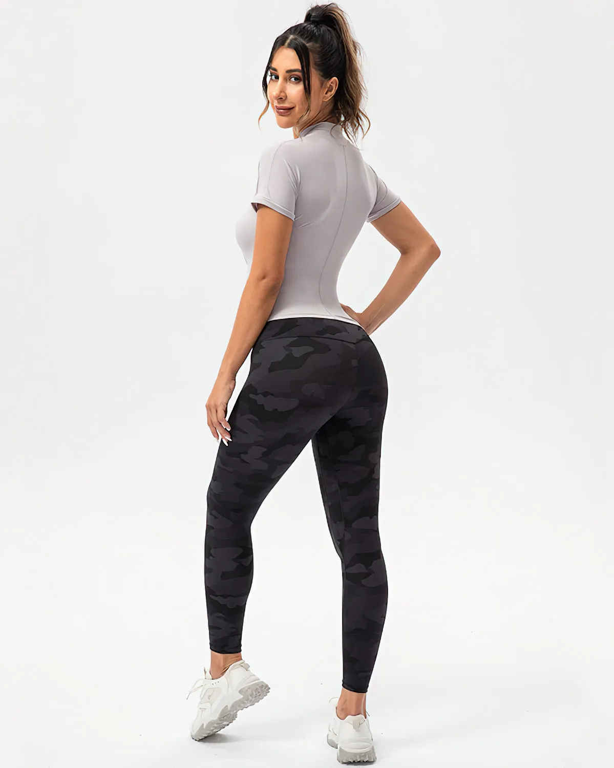 Harper Camo Leggings - Black
