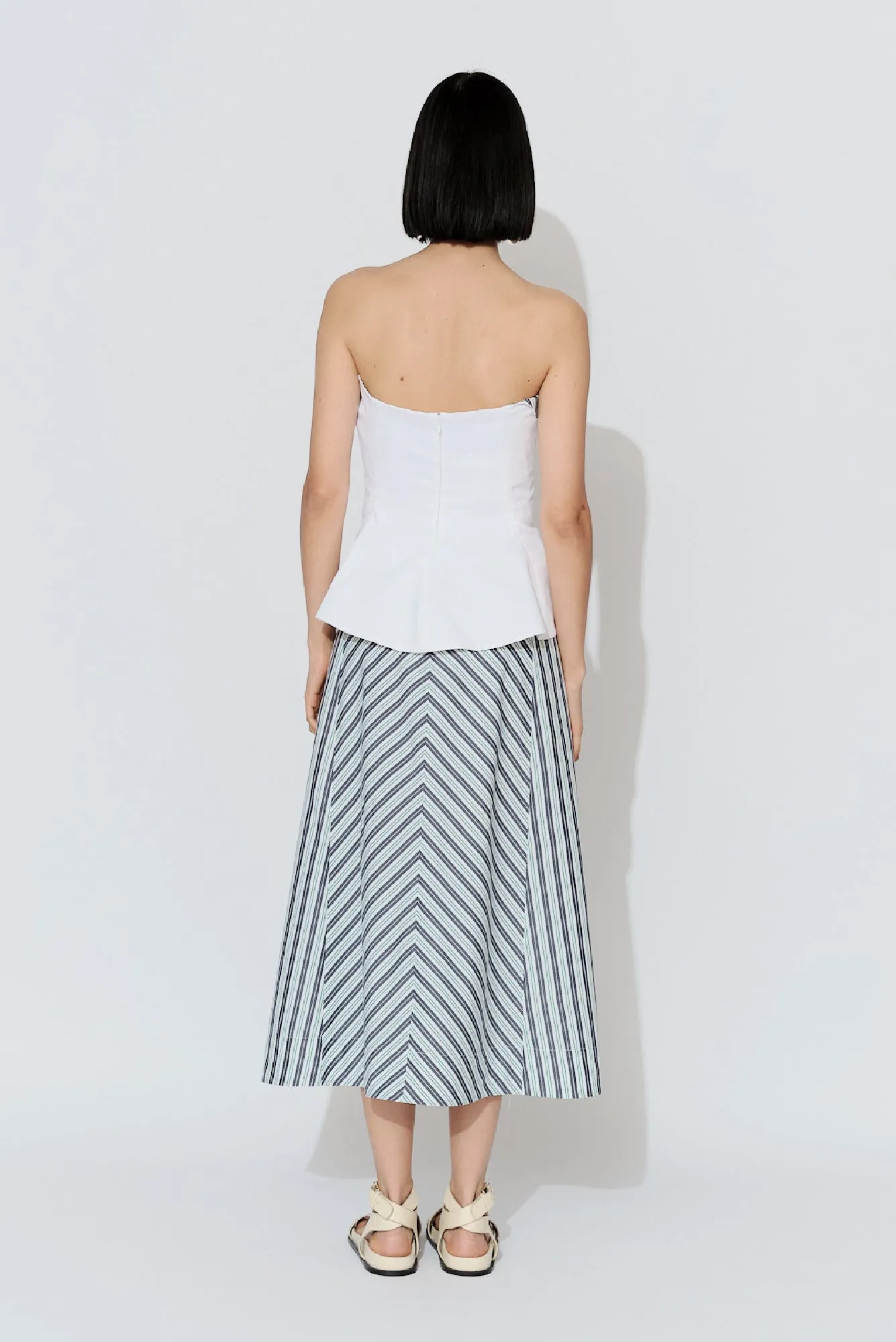 Jutiapa Skirt in Mil Rayas Verde Print