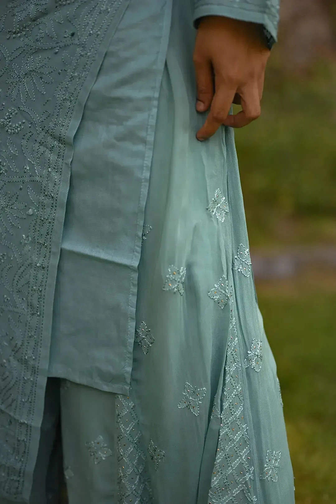 Viscose Plazzo Set - Tiffany Green